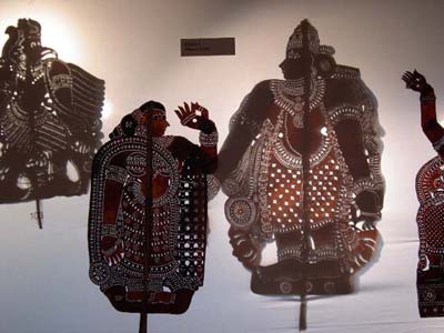 Shadowpuppets from Kerala (Sita and Rama) - From the collection of the Sangeet Natak Akademi, New Delhi - Photo: Elisabeth den Otter, 2003 © 